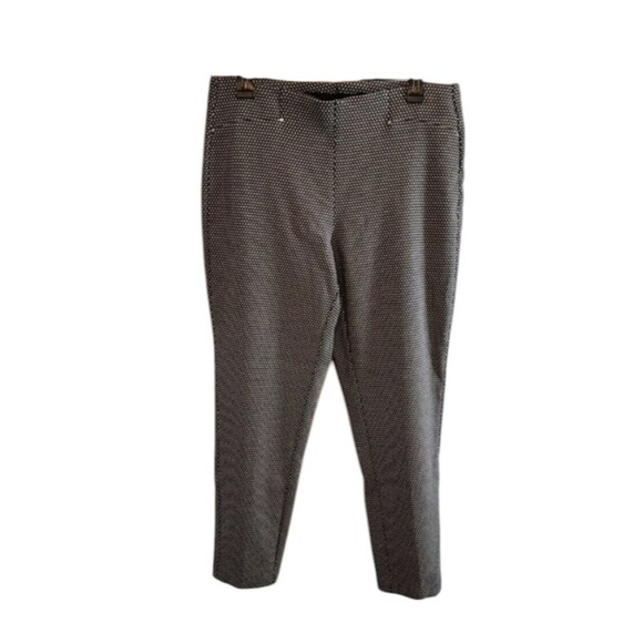 RAFAELLA COMFORT BLACK/WHITE PRINT ANKLE PANT SIZE 12 STRETCH - Picture 1 of 7